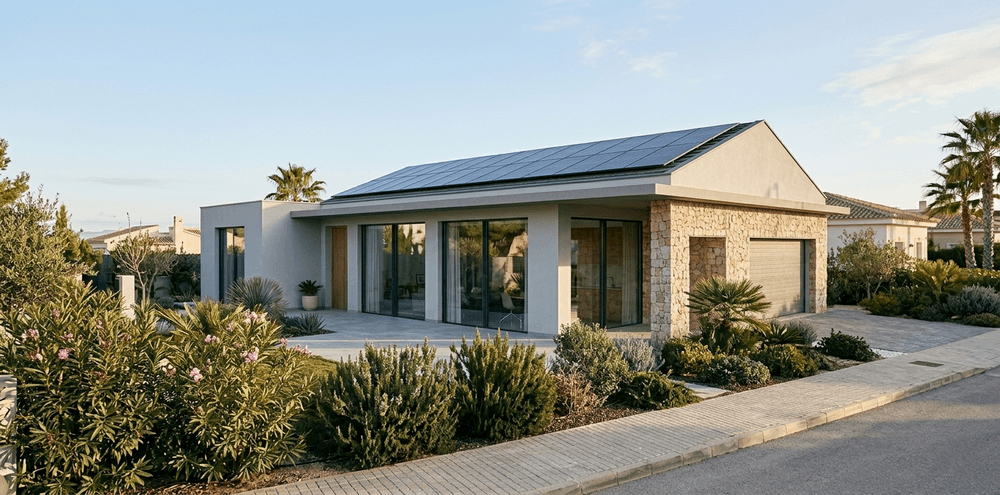 Foto von einem modernen energieeffizienten Haus